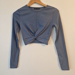 Pull&bear blue crop top
